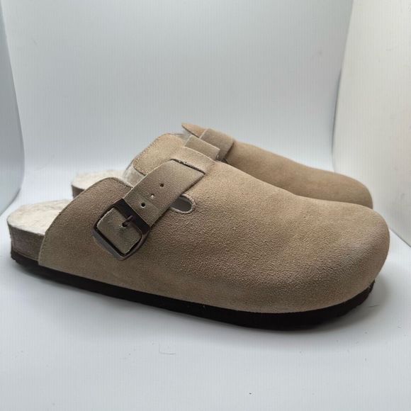 CUSHIONAIRE Women's Cork Footbed Clog with Genuine Leather Upper, Faux Fur Linin - Picture 1 of 7